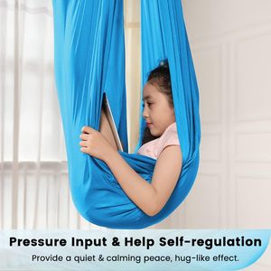 <span class=keywords><strong>Hamaca</strong></span> Ajustable para Niños, para Terapia Sensorial en Interiores y Exteriores, Columpio para Adultos y Niños, <span class=keywords><strong>Hamaca</strong></span> de Yoga Voladora, Columpios de Juego para Niños - Product Image 3