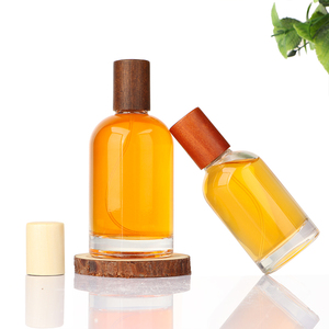 50ml <span class=keywords><strong>100ml</strong></span> rõ ràng Vòng chai nước hoa đơn giản với Nắp bằng gỗ hình trụ bơm phun con dấu - Product Image 2