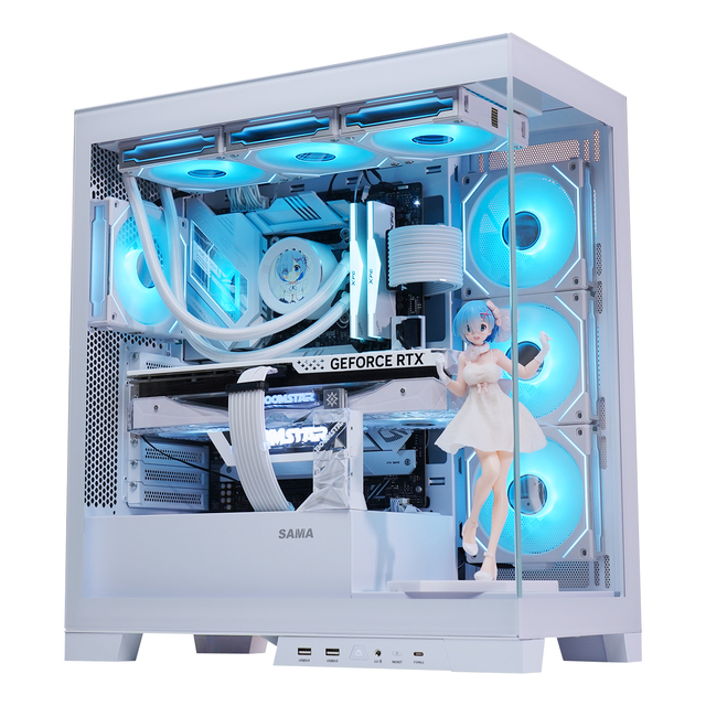 SAMA Double-sided Tempered Glass Backwire E-sports case Computer Support Back-plug Motherboard case Pc Atx Pc case