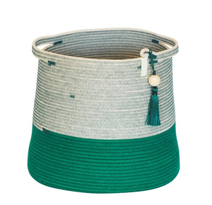 ตะกร้าผ้าคอตตอนถักของตกแต่งสำหรับใส่เสื้อผ้าตะกร้าใส่ของจุกจิกสำหรับห้องครัวห้องน้ำตู้เสื้อผ้า - Product Image 3