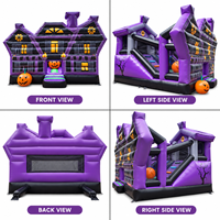 Rumah Hantu Tiup Ceyu, Rumah Loncat, Kastil Loncat dengan Koridor dan Area Loncat untuk Sewa Acara Halloween