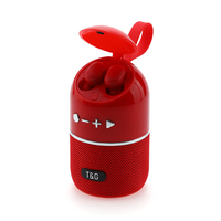 Altavoz Inalámbrico Bluetooth 2 en 1 Personalizado TG805 para Exteriores, con Tela, FM, TWS, Tarjeta TF, Auriculares con Caja de Carga