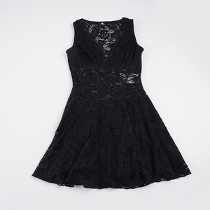 French Sexy Style Solid Color Sheer V Neck Lace Waist Cinching A Line <b>Dress</b> Hot Girl Elegant Party Mini <b>Dress</b> - Product Image 6