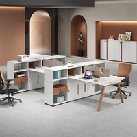 Poste de travail de bureau moderne en bois E1, modulaire, 2 à 6 places, bureau extensible, postes de travail ouverts pour les espaces de travail, mobilier de bureau