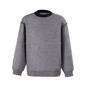 Suéter de Punto con Cuello Redondo y Bloques de Color para Hombre, Camiseta Interior, Estilo Old Money, Suéter de Otoño-Invierno de Alta Gama - Product Image 5