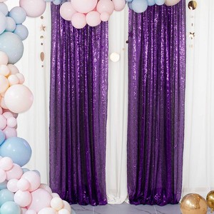 Fournitures de fête d'anniversaire de mariage scintillant photographie fond toile de fond rideaux paillettes drapé événement rideaux décoration - Product Image 1