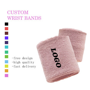 Wristbands ספורט מותאמים אישית, עשוי בד מגבת כותנה, עם תכונות סופג זיעה חזקה מאוד ועבודה רקמה. - Product Image 1