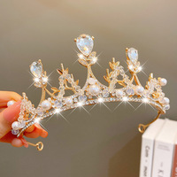 Bandeau en métal personnalisé en forme de couronne et de papillon pour princesse Accessoires de décoration pour gâteau d'anniversaire d'enfants de mariage de haute qualité