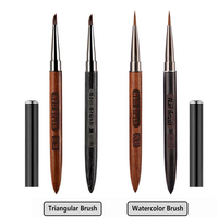 Pinceaux à ongles multi-têtes : grands, plats, ronds, carrés, triangulaires, pour aquarelle, gel UV et coloration