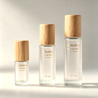 En stock 1000 pièces Flacons roll-on en verre 5ml 10ml 15ml avec bouchon en bambou pour huiles essentielles, massage, échantillons de parfum