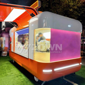 Remorque alimentaire en métal poli, comptoir de service personnalisé, chariot mobile pour café et jus, pour zone commerciale - Product Image 4