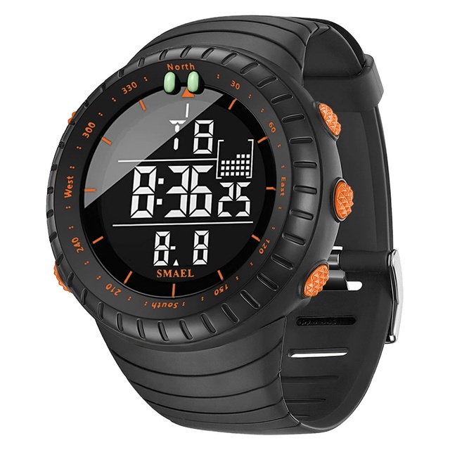 SMAEL Analog-Digital Alarm 5BAR Water Resistant LED Display Chronograph Day/Date Sports Men's Wrist Watch 1237