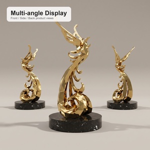 Custom Outdoor Stainless Steel <strong>Phoenix</strong> Sculpture 8K Mirror Metal Bird Statue for Garden Landmark - Product Image 2
