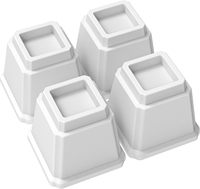 Lot de 4 rehausseurs de lit en plastique blanc robustes de 5 pouces, rehausseurs de meubles réglables pour lit, canapé, table, chaise, bureau