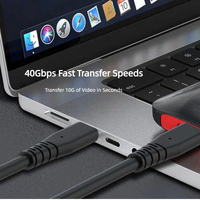 Cable USB4 de 240W, Transferencia de Datos Rápida de 40Gbps, Video Dual 4K 5K, Cable Tipo C a C, Compatible con Thunderbolt 4 3 para Laptop MacBook