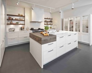 Instalación de Gabinetes de Cocina Organizados, Catálogo de Puertas de Gabinetes de Cocina con Vidrio, Gabinetes de Cocina de PVC Lacado con Isla - Product Image 4