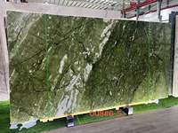 Marbre vert naturel de Dandong, pierre polie de luxe moderne avec veines serpentinées pour comptoirs de cuisine, salle à manger, atelier et murs décoratifs