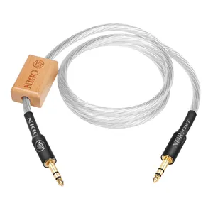 ATAUDIO HIFI OCC纯银6.5毫米Trs音频电缆吉他/扬声器/麦克风/放大器6.35 TRS音频适配器立体声电缆