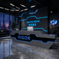 Comptoir de réception commercial minimaliste et moderne en bois écologique pour billard, restaurant, KTV, e-sport, hôtel, salle de sport, caisse, club