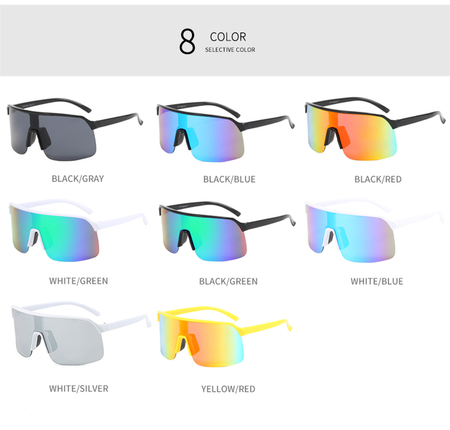 Cross-Border Ins Fashion New Sports Sunglasses Men's Women's Ski Glasses Red Pc Lenses Conjoined European American Riding