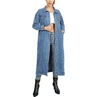 Nouvelle arrivée, veste en jean pour femme, lavage clair, tendance, cardigan, cape, veste longue en jean, veste longue à manches longues pour femme, style ample