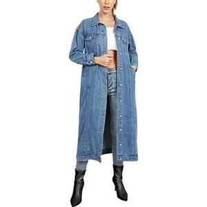 New Arrive Fashion Light Wash <b>Women</b> Jean <b>Jacket</b> Coat Cardigan <b>Cape</b> Long Jean <b>Jacket</b> Ladies Loose Long Sleeve Coat for <b>Women</b> - Product Image 4