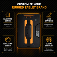 Tablet Tangguh 10.1 Inci Android 13 4G LTE Pemindai Barcode 6GB RAM 128GB IP68 Tahan Air untuk Pemindaian Inventaris Gudang