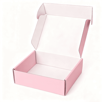 Boîte d'expédition en carton ondulé rose personnalisée pour cosmétiques, emballage pour rouge à lèvres, fard à paupières, blush, soins de la peau, échantillons de beauté
