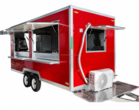 Remorque alimentaire mobile personnalisée à double essieu avec grandes fenêtres de service pour café, restauration rapide, traiteur et événements