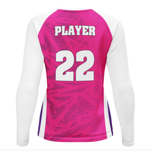 Эластичная женская волейбольная футболка с V-образным вырезом и длинным рукавом для тренировок по волейболу - Product Image 4