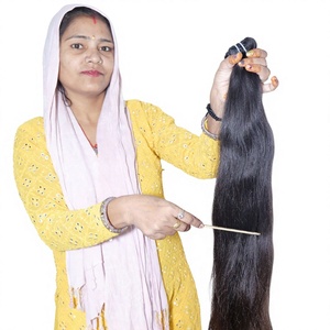 Extensions de cheveux humains indiens 100% vierges Remy, cuticules alignées, double trame, lisses, 100g, toutes couleurs, prix de gros - Product Image 1