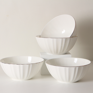 <span class=keywords><strong>Service</strong></span> <span class=keywords><strong>de</strong></span> <span class=keywords><strong>table</strong></span> moderne en <span class=keywords><strong>porcelaine</strong></span> blanche gaufrée, 18 pièces, avec bord <span class=keywords><strong>doré</strong></span> - Product Image 4