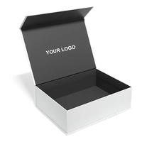 Boîte de cadeau magnétique rigide pliable de luxe recyclable boîte de panier de présentation magnétique grand noir classique pour l'emballage