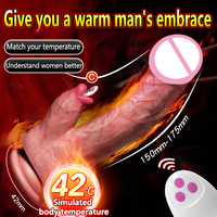 Vibromasseur Langue 3-en-1 Dildo, Vibrateurs de Léchage Chauffants, Vibrateur Télescopique Rechargeable USB pour Femme et Jouets Intimes Adultes