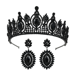 Ensemble de boucles d'oreilles et diadème de luxe princesse avec strass en cristal pour mariage couronne de mariée et couronne de luxe pour reines et femmes - Product Image 5