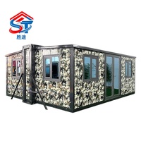 Maison conteneur extensible camouflage, maison préfabriquée portable, hébergement modulaire, cabine, bureau, bâtiment, centre commercial pour le marché australien