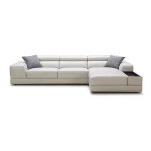 โซฟาหนังสีขาวสไตล์มินิมอลลิสต์เฟอร์นิเจอร์ห้องนั่งเล่นขนาดเล็กแบบรอยัลนางสนมเข้ามุมลงโซฟา - Product Image 2