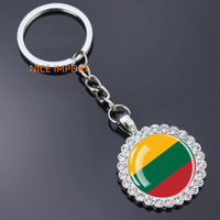 Porte-clés fleur en strass drapeau de Libye, très populaire, pour sac à dos, décoration de clés, breloque de portefeuille, souvenir de voyage