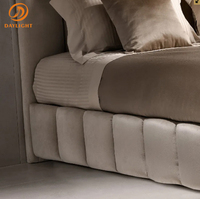 Ensemble de meubles de chambre à coucher en velours, de luxe, moderne, gris