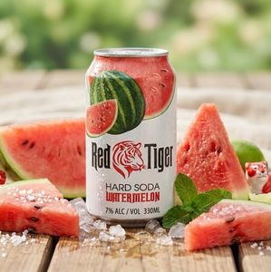 Boisson alcoolisée de fête, service OEM/ODM, soda fort à la pastèque Red Tiger, boisson alcoolisée premium en canette de 330 ml - Product Image 1