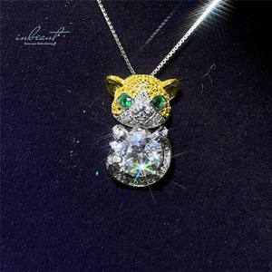 Siver 925 <span class=keywords><strong>Original</strong></span> 2 ct Brillant Coupe Diamant Test Passé D Couleur Moissanite Petit Tigre Pendentif Collier pour Femmes Fine Jewelry - Product Image 1