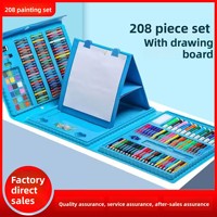 Arc-en-ciel filles enfants Art ensemble de pinceaux 208 pièces en plastique de haute qualité pour dessin et peinture crayon fournitures de papeterie