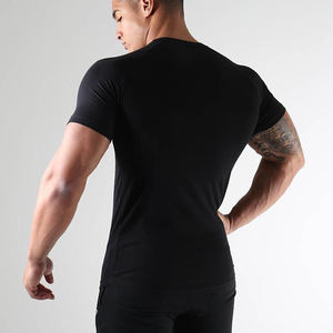 Herren Slim Fit Einfarbiges Worsted Gym Workout T-Shirt Sommer Fitness Geprägtes Kurzarm-Spandex-Sportshirt Blanko-Design Topseller - Product Image 5
