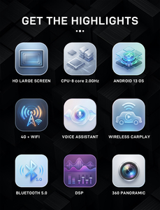 Android 13 Qualcomm 13 pouces Car Video Multimedia GPS Navigation Écran tactile Carplay pour Toyota FJ Cruiser 2007-2023 - Product Image 3