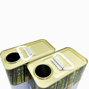 Bidon en fer blanc carré vide de 3L (3000 ml) pour emballage de peinture et revêtements chimiques, forme rectangulaire - Product Image 6