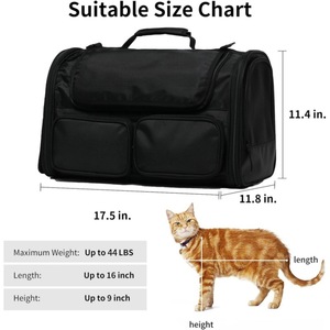 Beste Flug gesellschaft genehmigt schwarz weichen Flug kleinen Hund Haustier Träger Einkaufstasche für Flugzeug Auto Motorrad Reisen - Product Image 3