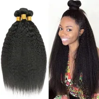 Haute Qualité Grade 10a 100% Vierge Tisse Bundles Péruviens et Brésiliens Naturel Yaky Droite Crépus Bundles de Cheveux Humains