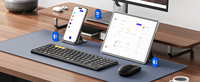 Keyboard dan Mouse Lipat Nirkabel BT Combo, Mouse Nirkabel Isi Ulang USB-C 2.4G + BT5.0, Keyboard Portabel Ukuran Penuh untuk Perjalanan