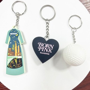 Custom Logo Heart Rubber Keychain Soft PVC <b>Bag</b> Charm For Corporate Gifts And Promotions - Product Image 4