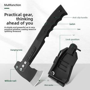 Outdoor Multi-purpose Camping Tactical Survival Axe with Car <b>Tool</b> Firefighting Features Small <b>Hand</b> Hatchet Stainless Steel DIY - Product Image 3